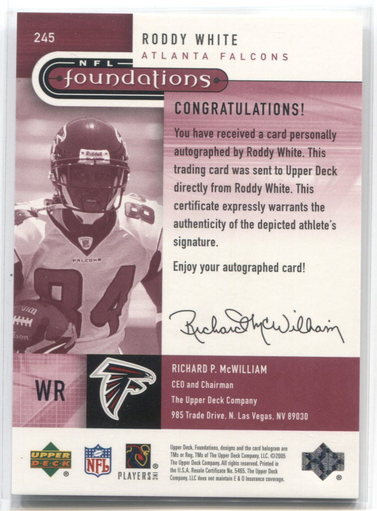 RODDY WHITE 2005 UPPER DECK PREDICTOR ON CARD AUTO