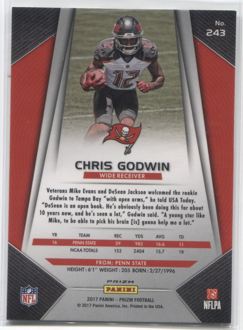 Chris Godwin relic jersey patch football card 2017 Panini