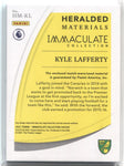 2021 Kyle Lafferty Panini Immaculate HERALDED MATERIALS JERSEY RELIC 95/99 #HM-KL Norwich