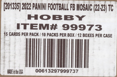 2022 Panini Mosaic Football Hobby, 12 Box Case