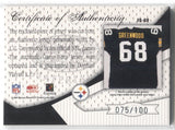 2004 L.C. Greenwood Leaf Certified Materials FABRIC OF THE GAME JERSEY RELIC 075/100 #FG60 Pittsburgh Steelers HOF