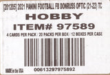 2021 Panini Donruss Optic Football Hobby, 12 Box Case