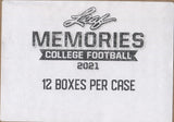 2021 Leaf Memories College Hobby Football, 12 Box Case