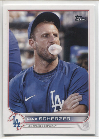2022 Max Scherzer Topps Series 1 SP PHOTO VARIATION #310 Los Angeles Dodgers