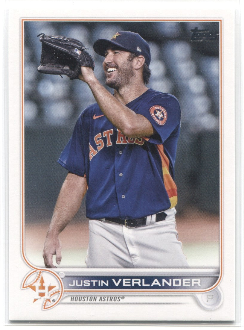Justin Verlander player worn jersey patch baseball card (Houston Astros)  2020 Panini Chronicles Spectra Refractor #21