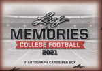 2021 Leaf Memories College Hobby Football, 12 Box Case