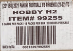 2021 Panini Phoenix H2 Football, 20 Box Case