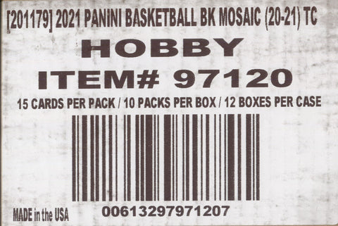 *LAST CASE* 2020-21 Panini Mosaic Hobby Basketball, 12 Box Case