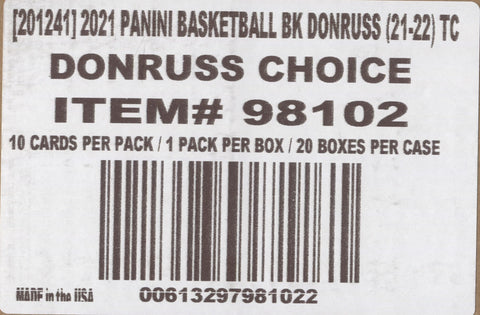 2021-22 Panini Donruss Choice Basketball, 20 Box Case