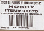 *LAST CASE* 2021 Panini Immaculate UFC Hobby, 5 Box Case