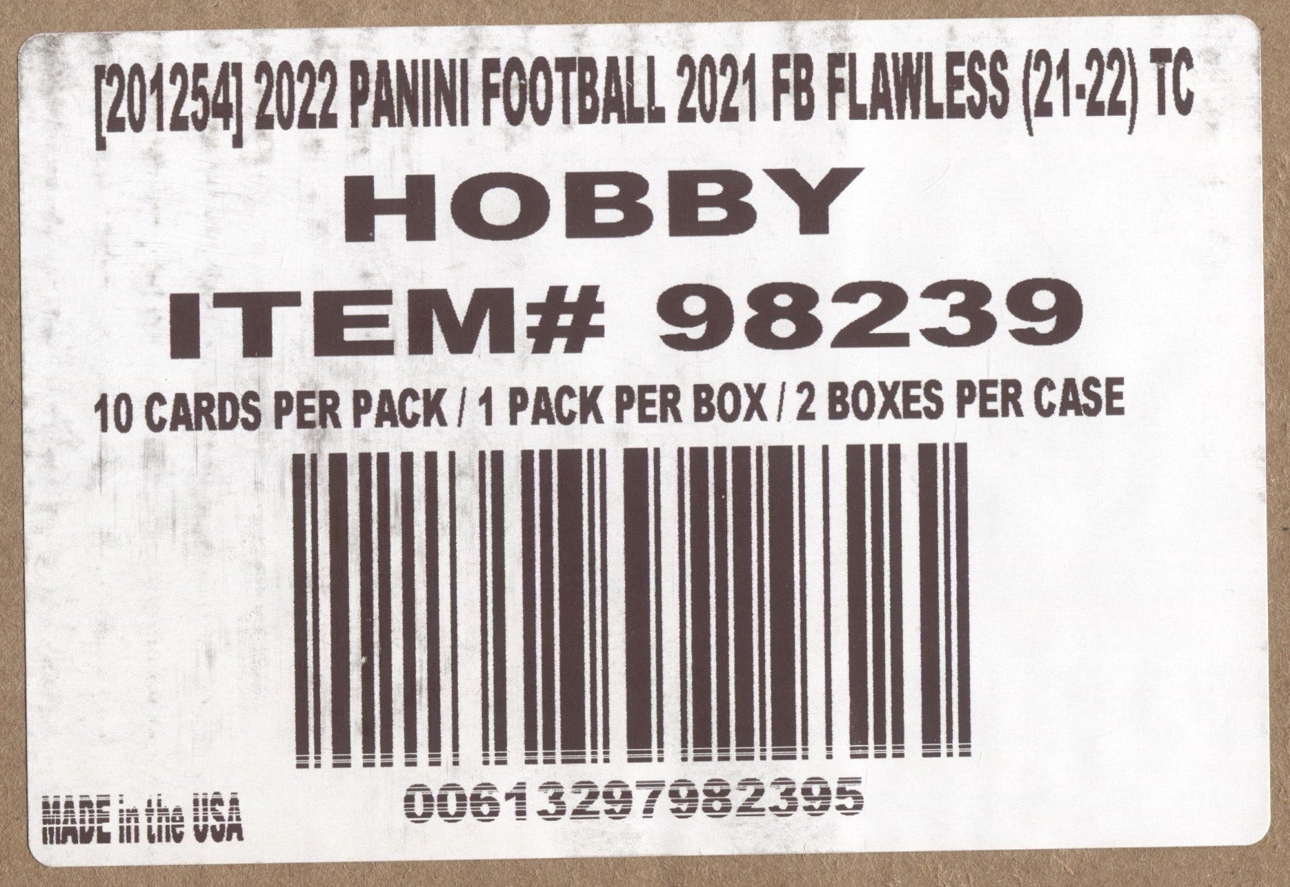 2021 Panini Flawless Football Cards Checklist - Box Case