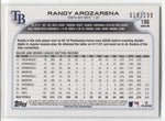 2022 Randy Arozarena Topps Series 1 ORANGE FOILBOARD ROOKIE CUP 019/299  #196 Tampa Bay Rays