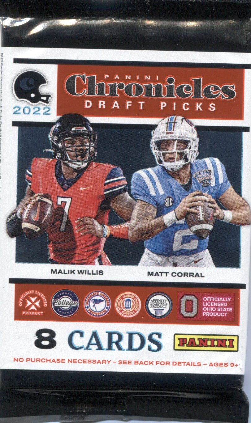 2022 Panini NFL Chronicles Draft Picks Football Trading Card Blaster Box