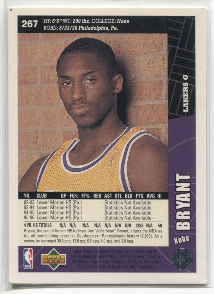 1996-97 Upper Deck Collector's Choice #267 Kobe Bryant Lakers