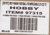 2021 Panini Impeccable Hobby Football, 3 Box Case