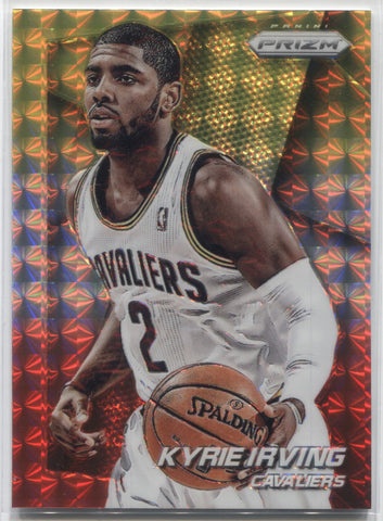 2014-15 Kyrie Irving Panini Prizm YELLOW AND RED MOSAIC Cleveland Cavaliers #18