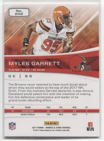 : 2017 Rookies and Stars #202 Myles Garrett RC Rookie