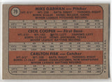 1972 Carlton Fisk Cecil Cooper Mike Garman ROOKIE STARS RC #79 Boston Red Sox *NRMT*