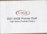 2021 Sage Hit Premier Draft High Series Football, 16 Box Case