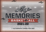 *LAST BOX* 2021-22 Leaf Memories Basketball Hobby, Box