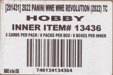 2022 Panini Revolution WWE Hobby, 8 Box Inner Case