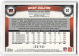 2011 Andy Dalton Topps Chrome PURPLE REFRACTOR 106/499 ROOKIE RC #11 Cincinnati Bengals