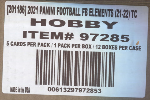 *LAST CASE* 2021 Panini Elements Hobby Football, 12 Box Case