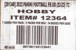 2022 Panini XR Hobby, 14 Box Case