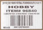 *LAST CASE* 2021 Donruss Elite Hobby Football, 12 Box Case